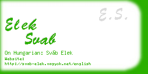 elek svab business card
